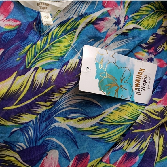 NEW! Tropical Floral Print Swim Cover Up - M - Picture 8 of 8